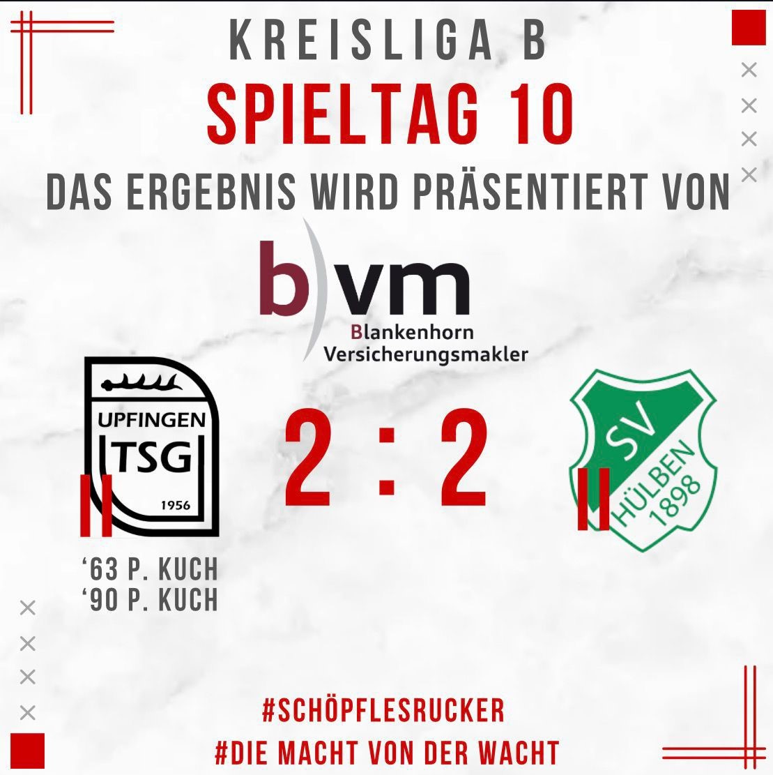 TSG Upfingen II – SV Hülben II 2:2 (0:2)
