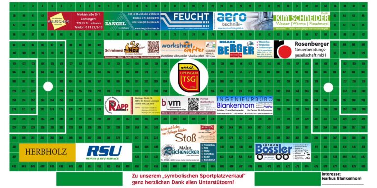 Unterstütze die TSG Upfingen – sichere dir jetzt dein Stück Sportplatz! 